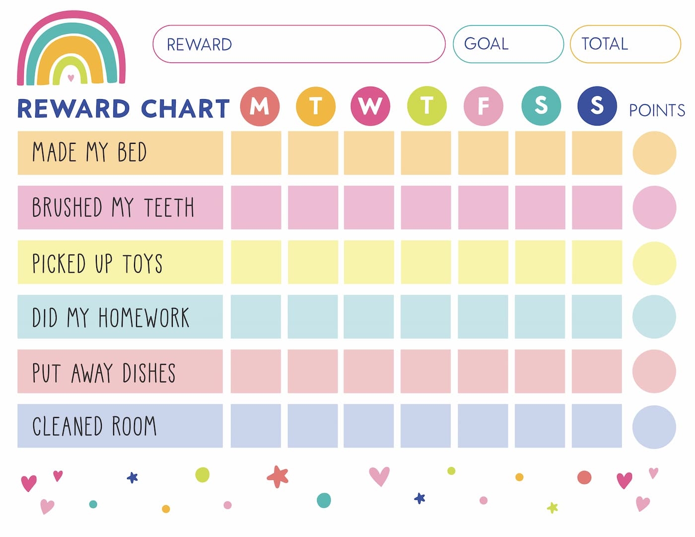 Free Printable Rainbow Reward Chart For Kids Favorite Printables Free Printable Rainbow Reward Chart For Kids Favorite Printables