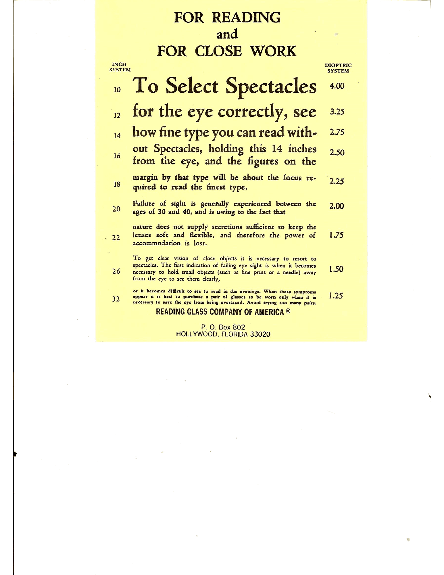 Free Printable Reading Glasses Vision Chart PDF Find Your Strength Free Printable Reading Glasses Vision Chart PDF Find Your Strength