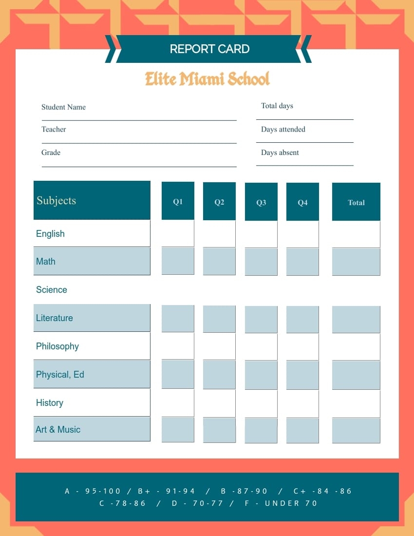 Free Printable Report Card Templates Visme