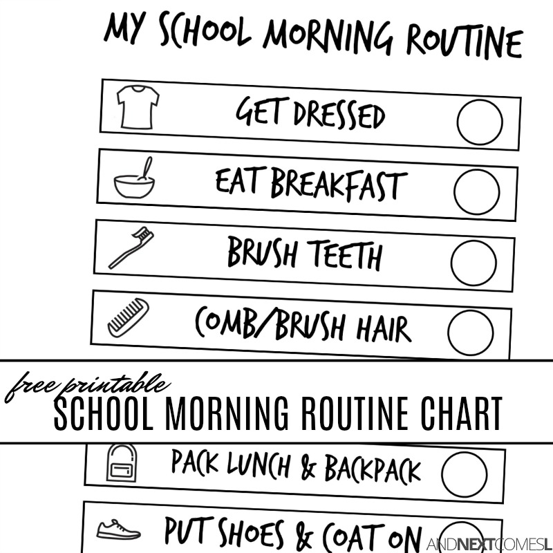 Free Printable School Morning Visual Routine Chart For Kids And Next Comes L Hyperlexia Resources Free Printable School Morning Visual Routine Chart For Kids And Next Comes L Hyperlexia Resources