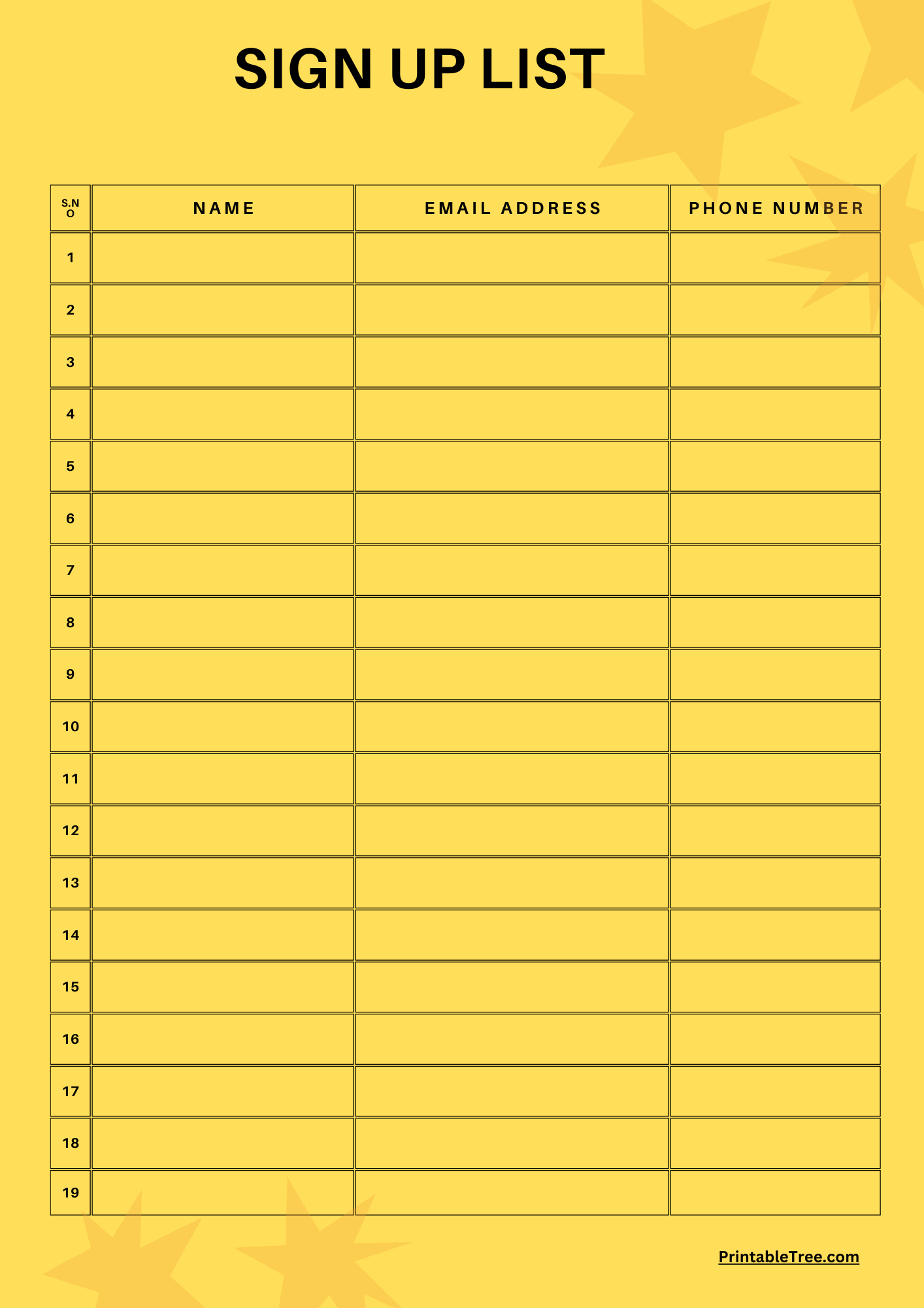 Free Printable Sign up And Sign in Sheet PDF Templates