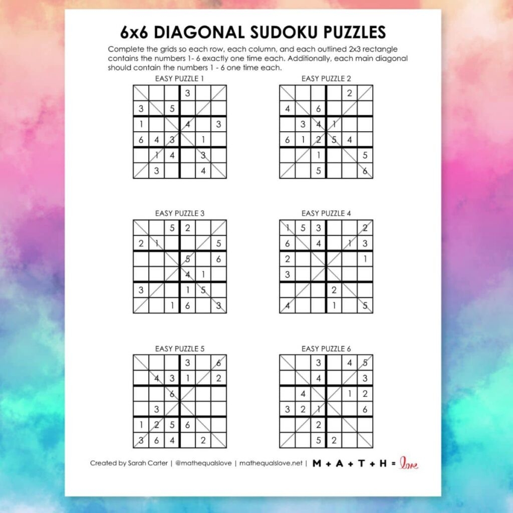 Printable Sudoku Chart Printable Sudoku Chart