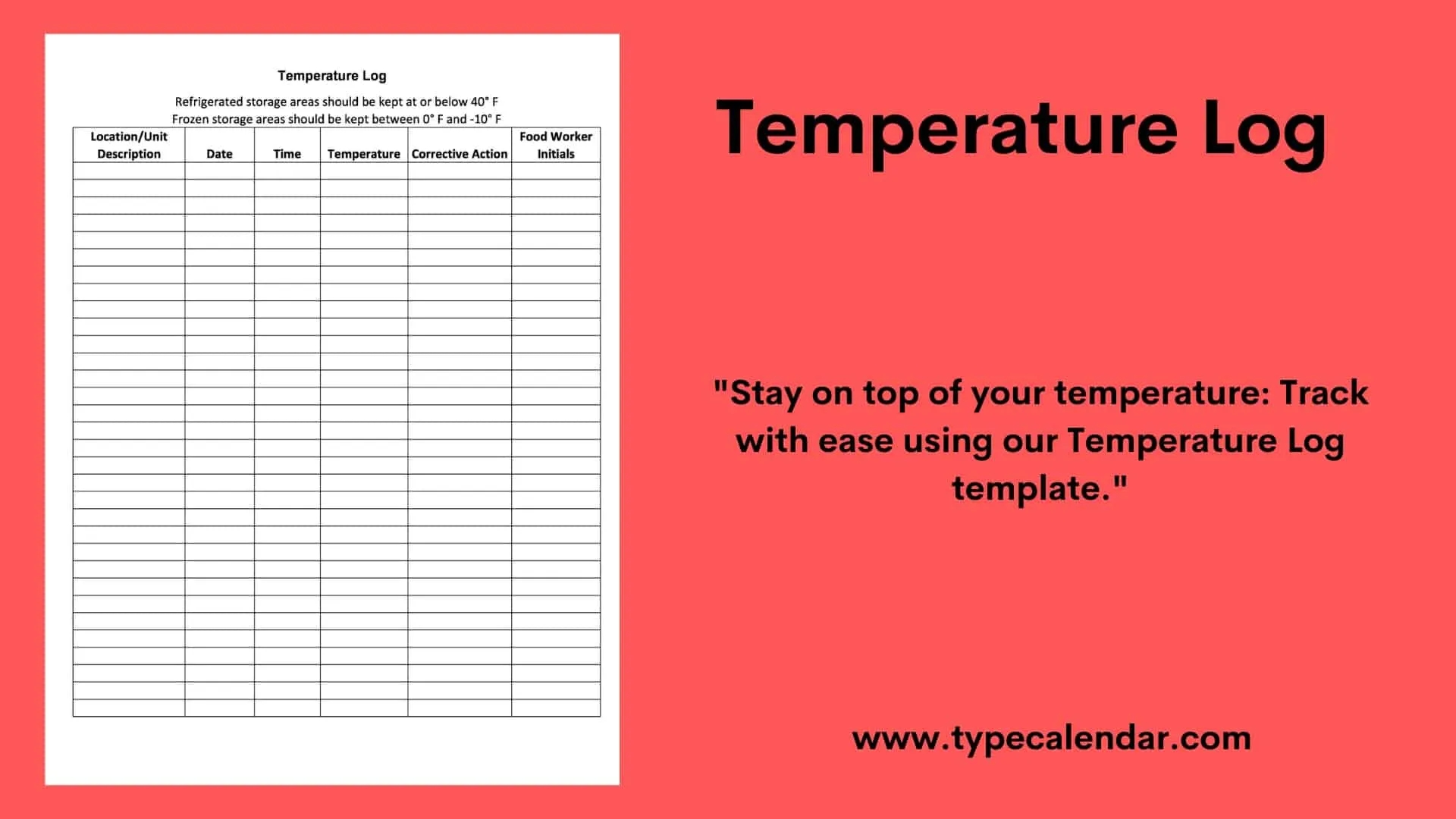 Free Printable Temperature Log Templates Excel Word PDF Refrigerator Freezer Free Printable Temperature Log Templates Excel Word PDF Refrigerator Freezer