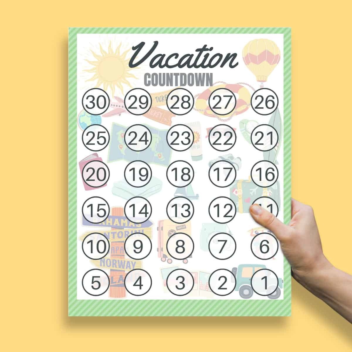 Free Printable Vacation Countdown Calendar PDF