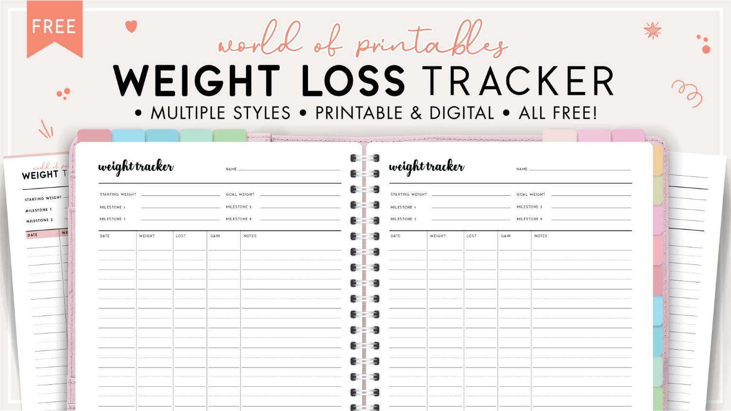 Free Printable Weight Loss Tracker World Of Printables