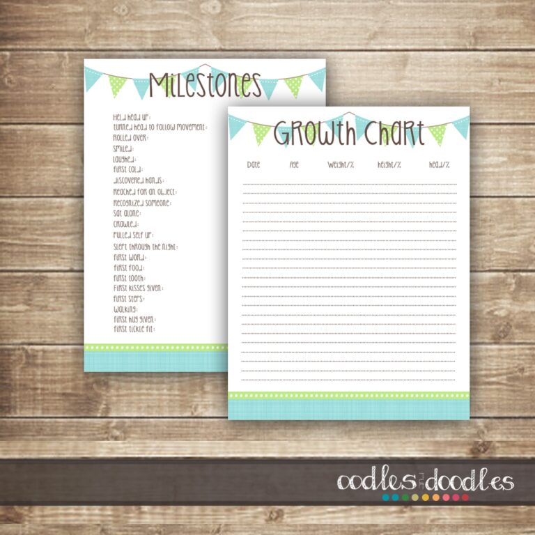 Free Printables Baby Milestones Growth Chart Templates Oodles And Doodles OandD 