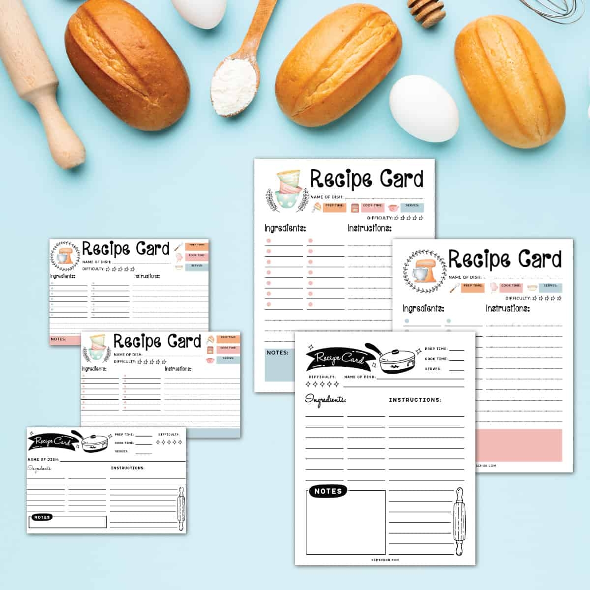Free Recipe Card Printable Kim Schob