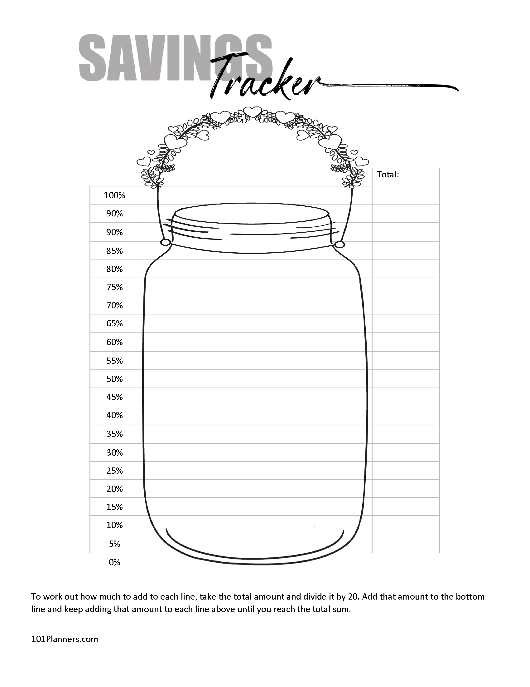 FREE Savings Tracker Printable Customize Online