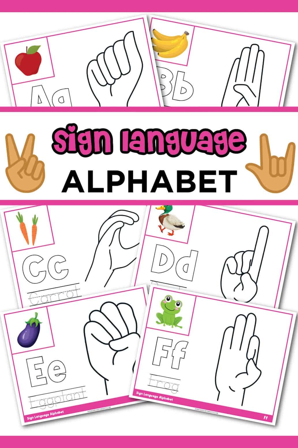 Free Sign Language Alphabet Printable Made With HAPPY Free Sign Language Alphabet Printable Made With HAPPY