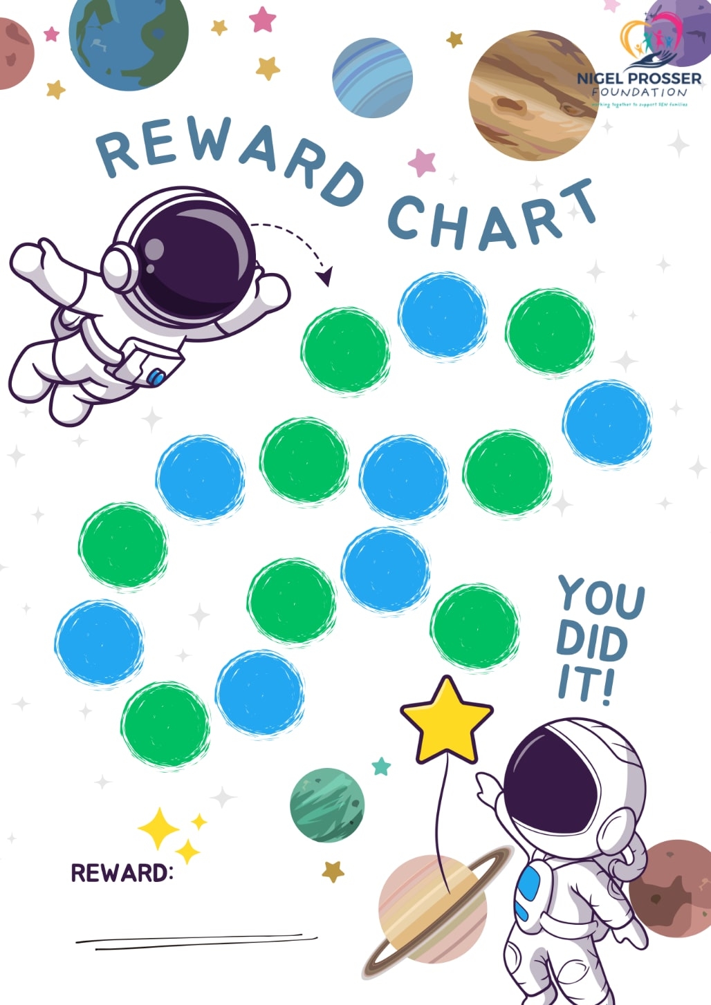 Free Space Reward Chart Nigel Prosser Foundation