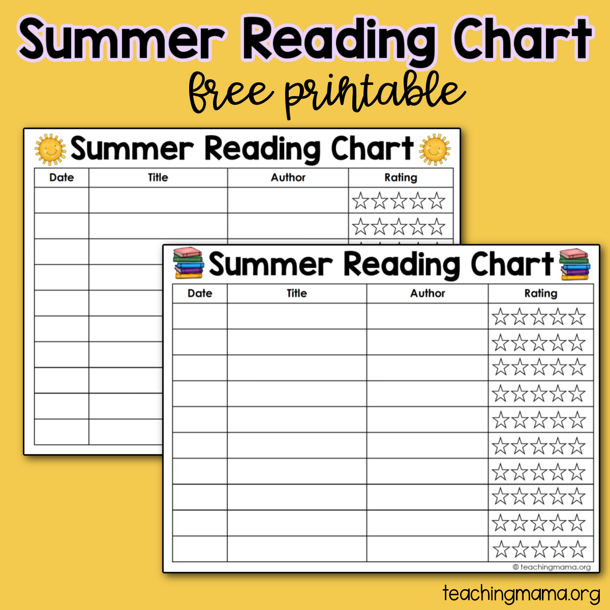 Free Summer Reading Charts Teaching Mama Free Summer Reading Charts Teaching Mama