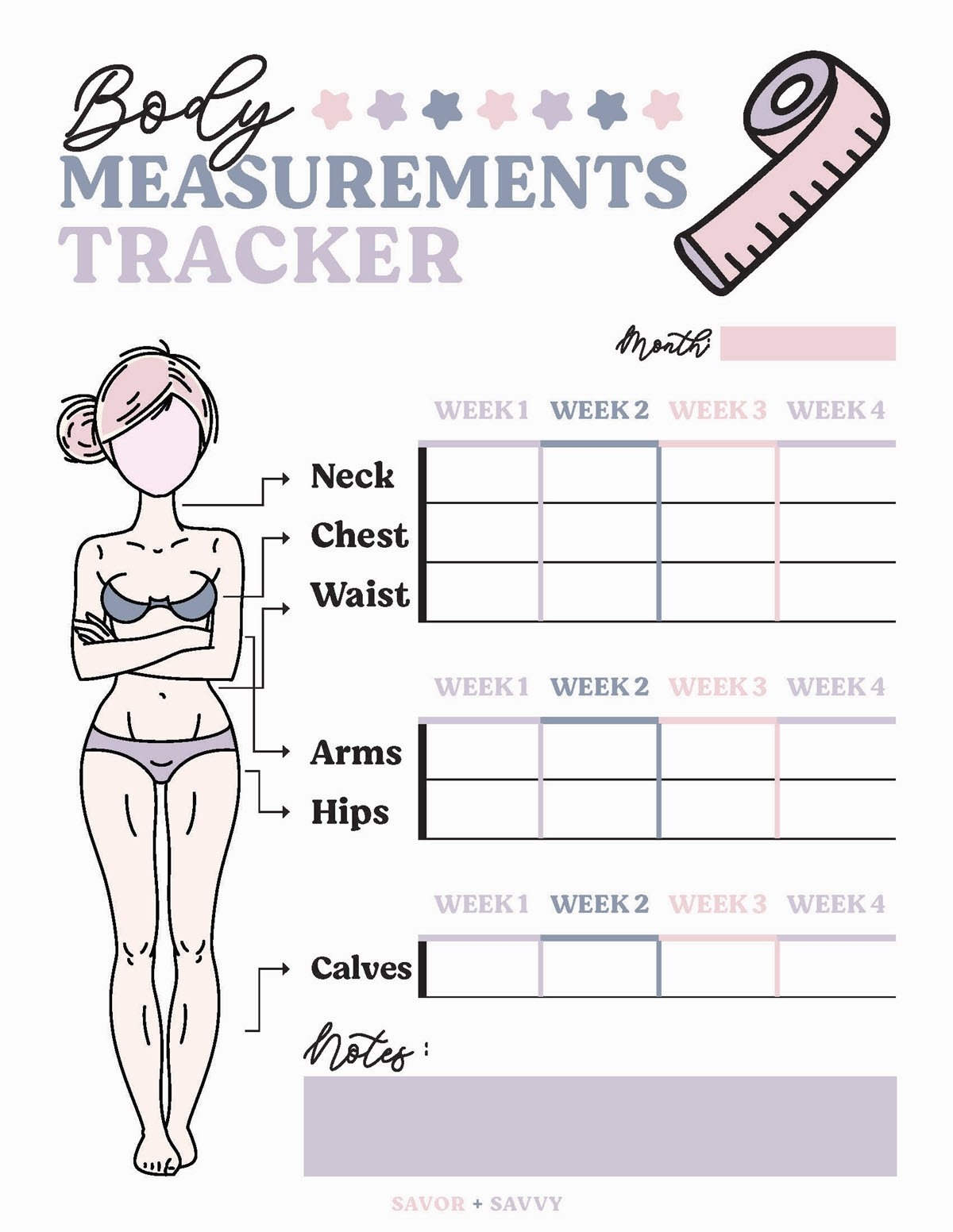 Free Weight Loss Tracker Printable Savor Savvy