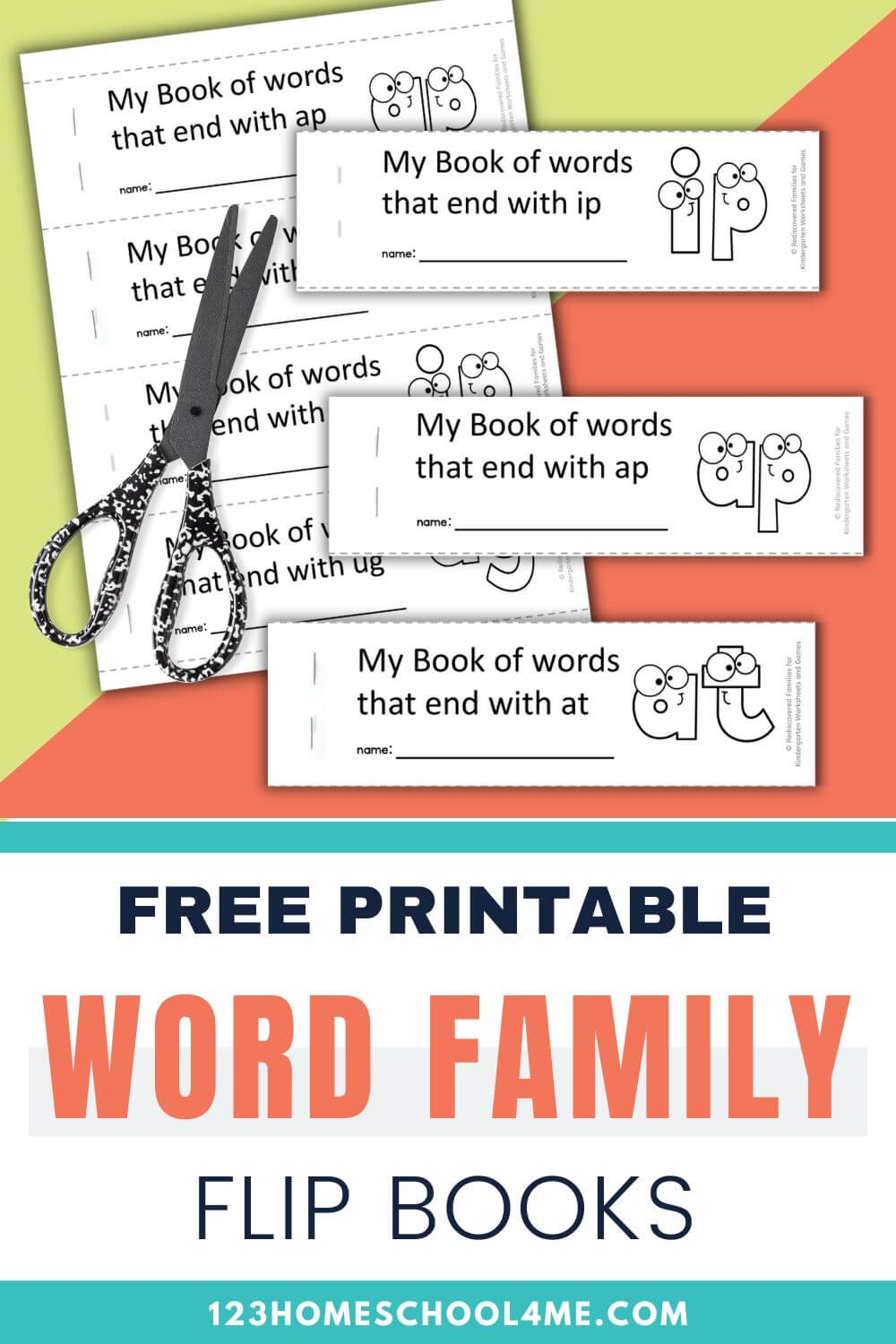 Free Word Families For Kindergarten Printable Flip Book