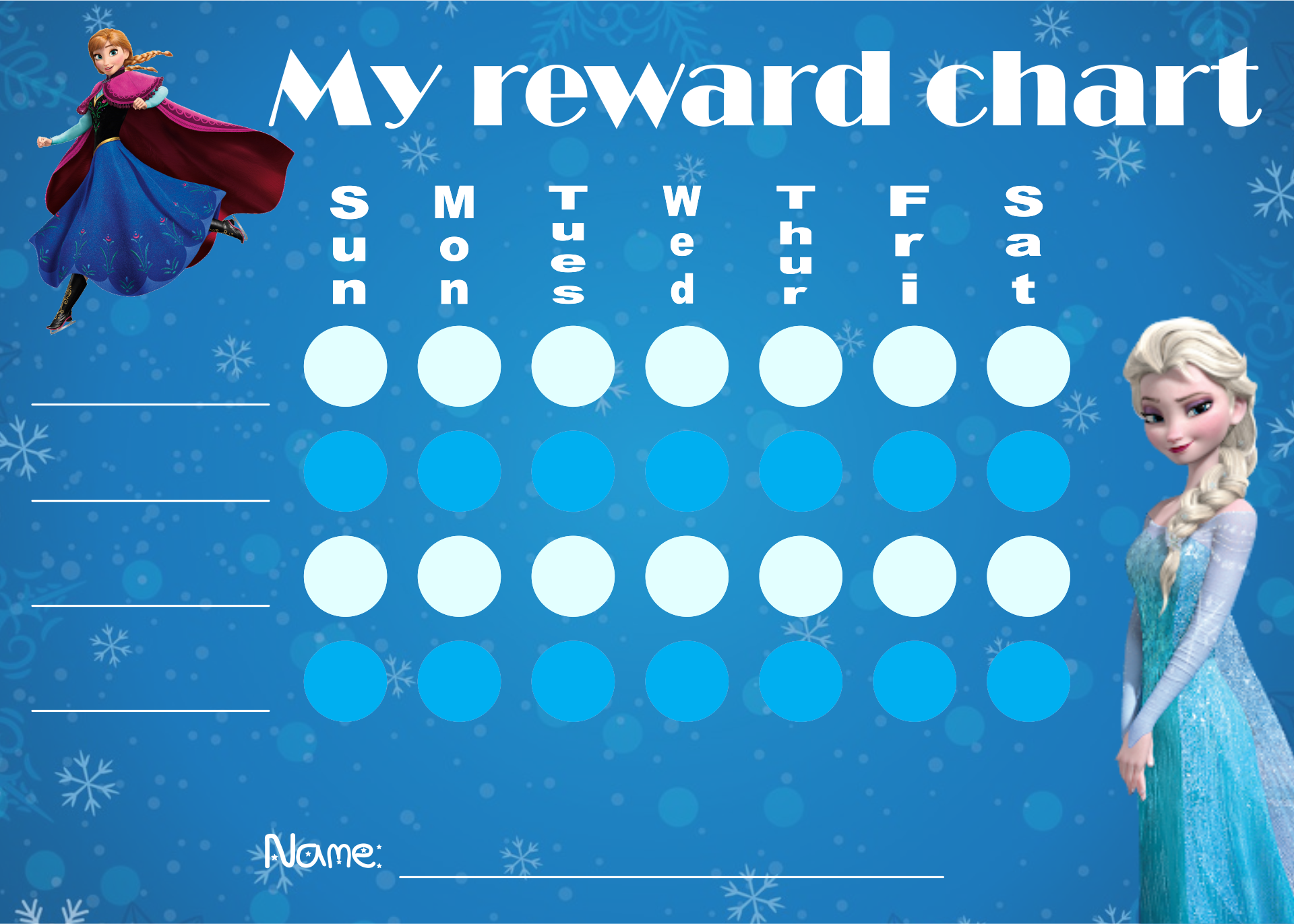 Free Printable Reward Charts Frozen