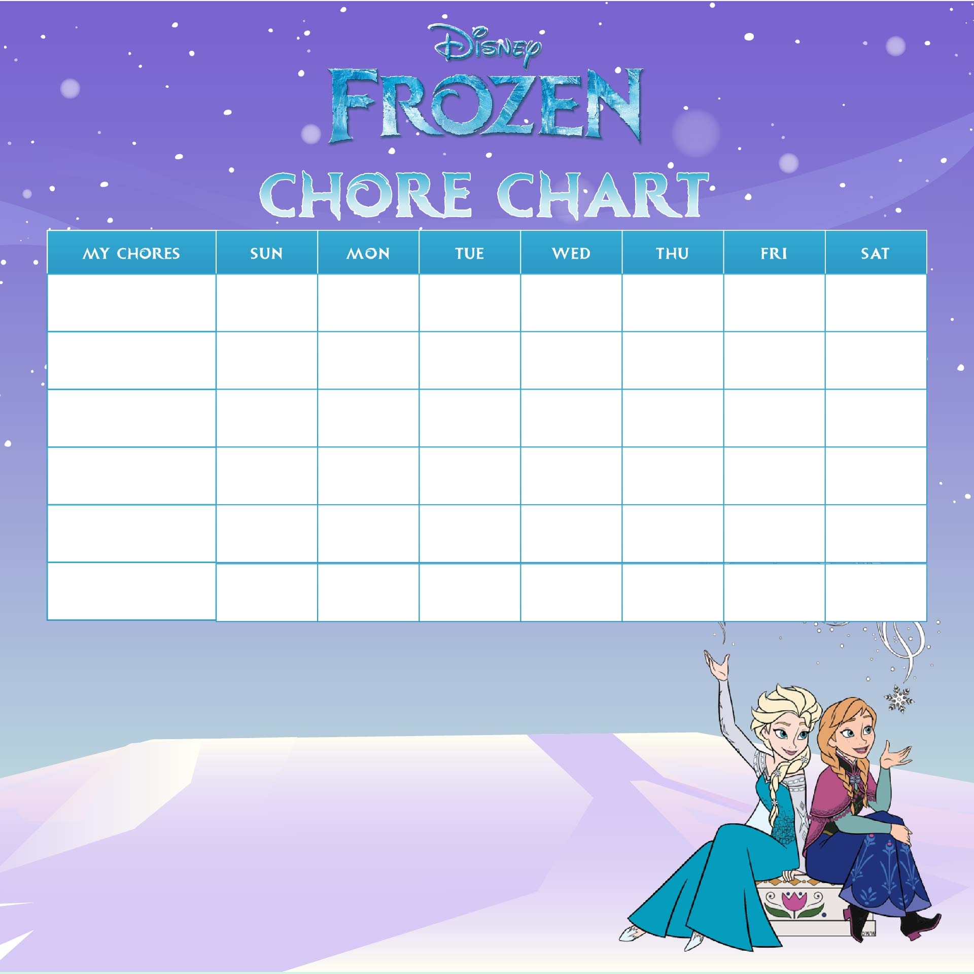 Frozen Responsibility Charts 10 Free PDF Printables Printablee