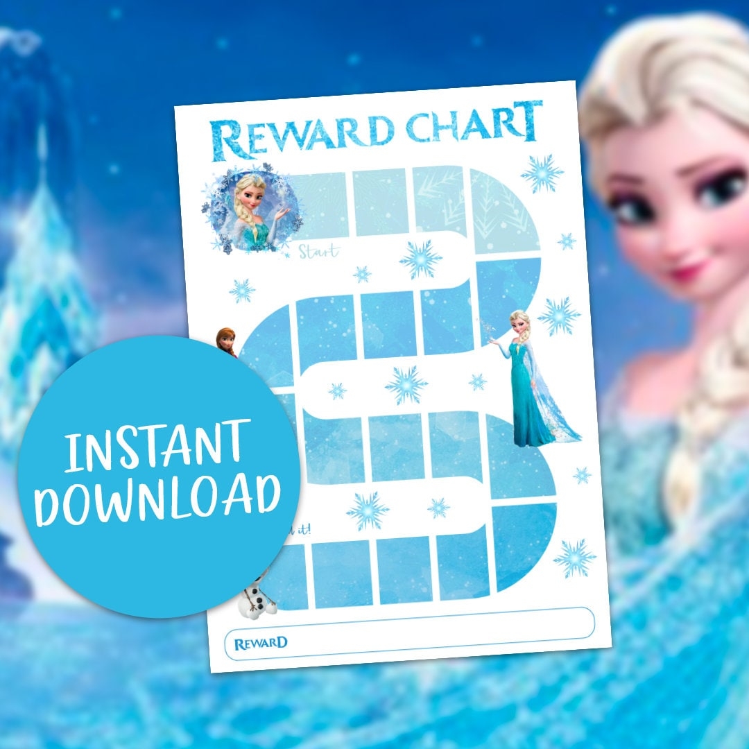 Frozen Reward Sticker Chart Instant Download Motivational Wall Chart Etsy