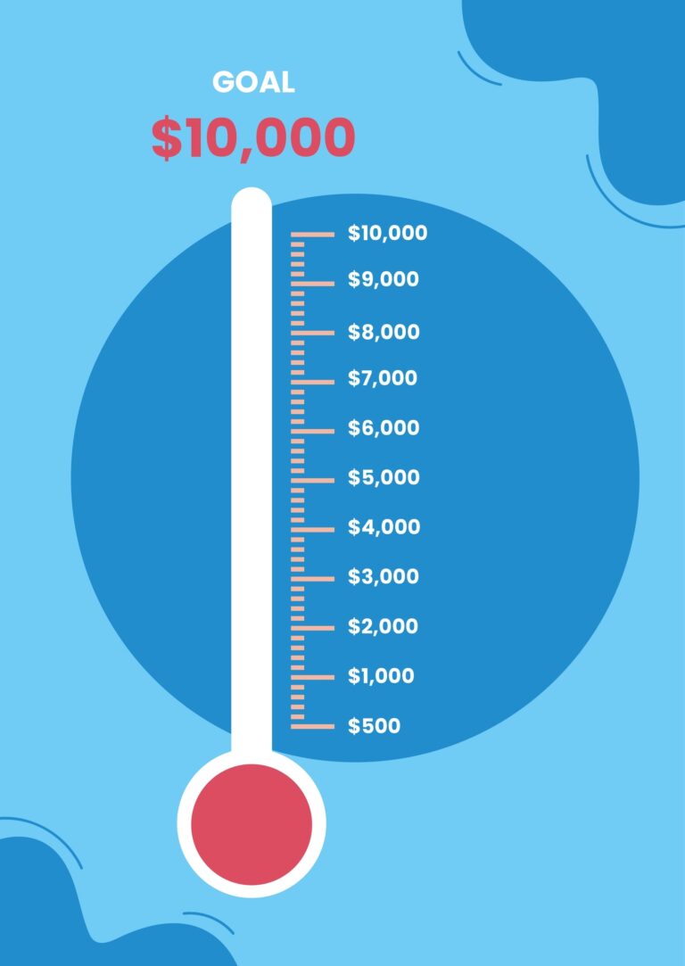 Fundraising Thermometer Chart Template In Illustrator PDF Download Template