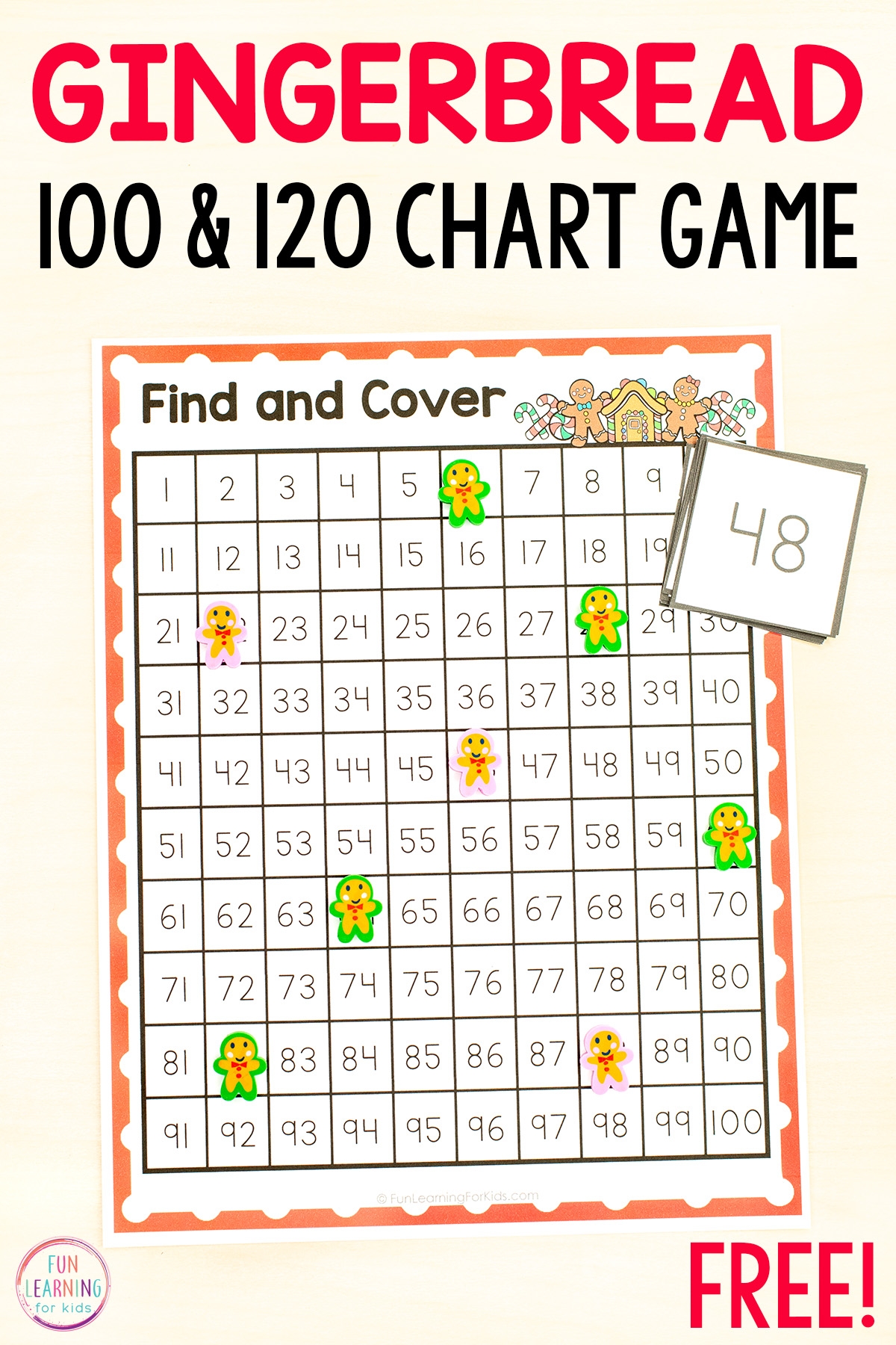 Gingerbread 100 And 120 Chart Find And Cover The Number Game
