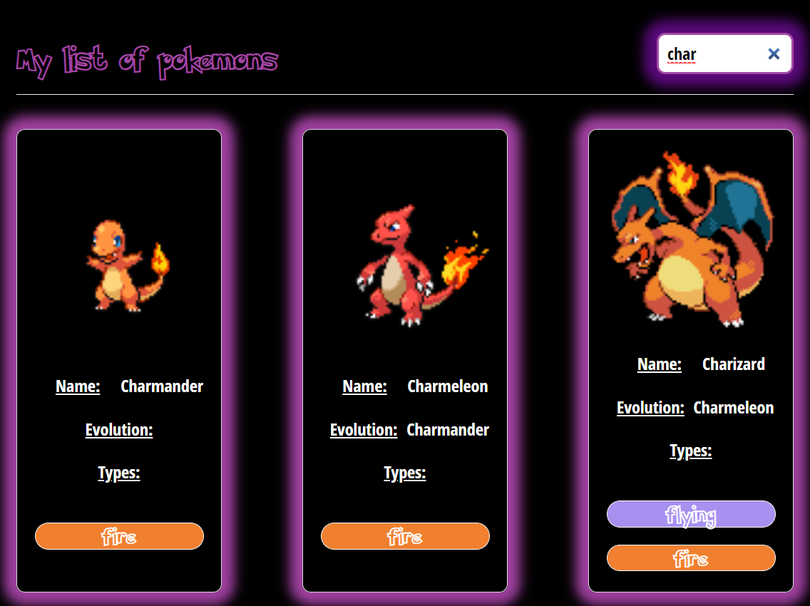 GitHub Lorellana21 pokemon evolution This Is A Very Complete Exercise That Combines Components Creation Passing Props Between Them in Three Levels Handling Form States And Adding New Elements To The Array Of Data