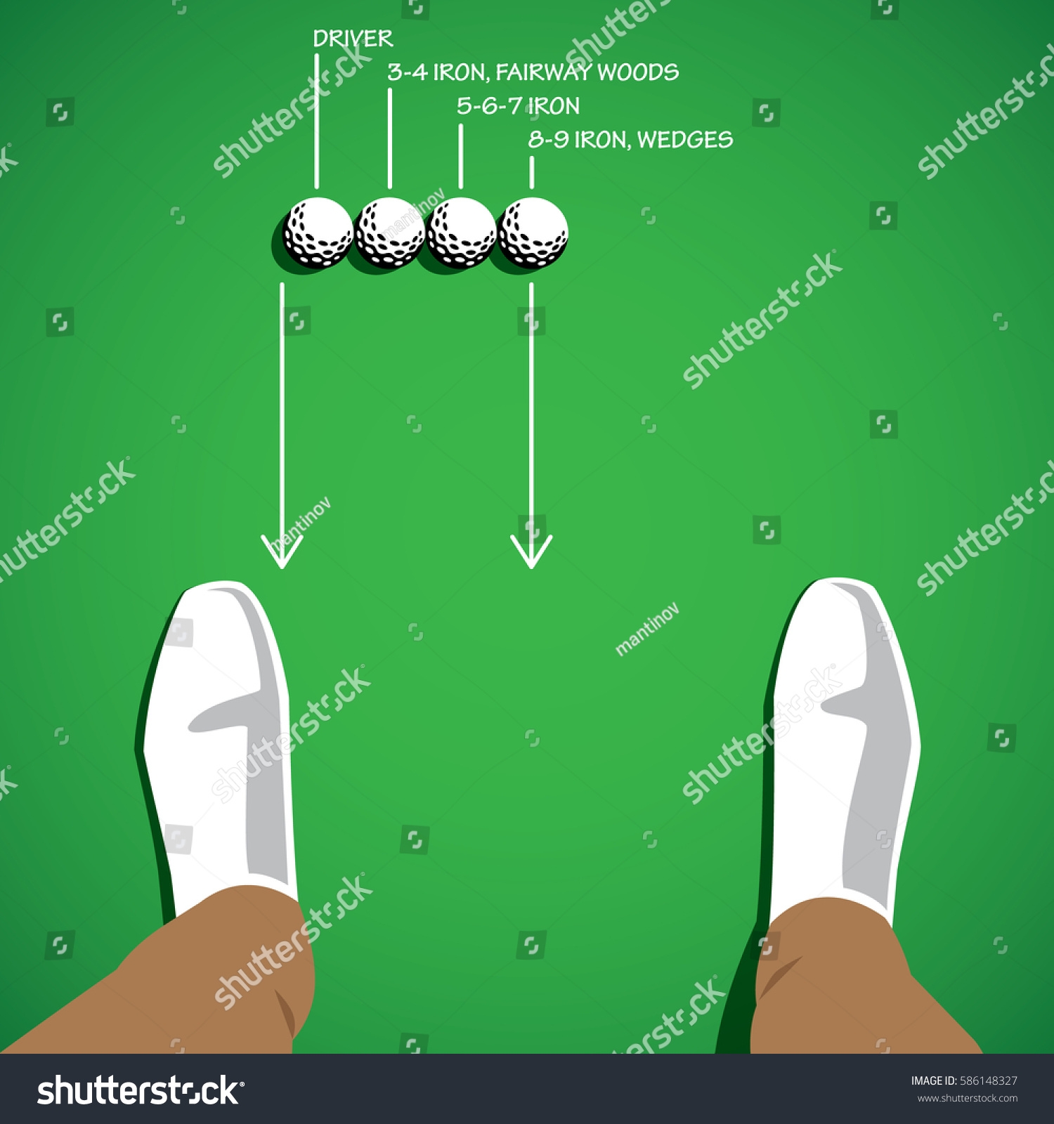 Golf Ball Set Position Each Club Stock Vector Royalty Free 586148327 Shutterstock Golf Ball Set Position Each Club Stock Vector Royalty Free 586148327 Shutterstock