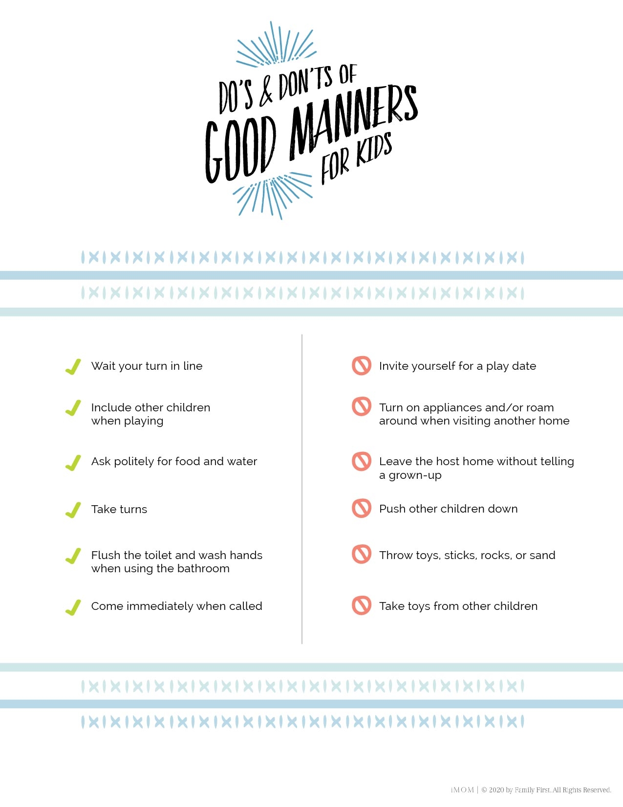 Good Manners Chart For Kids Free Printable IMOM