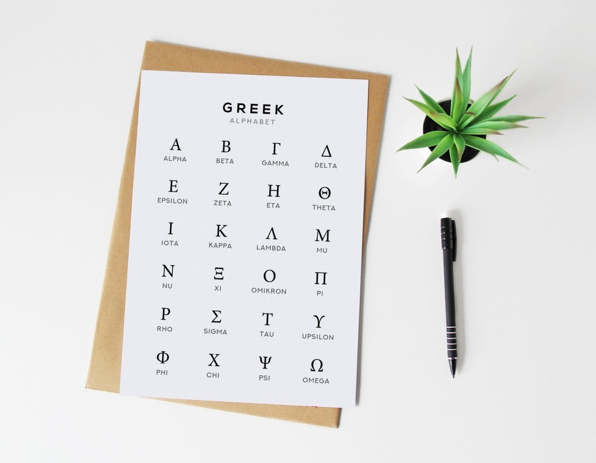 Greek Alphabet Chart Print Greek Language Wall Art Greek Symbol Poster EBay