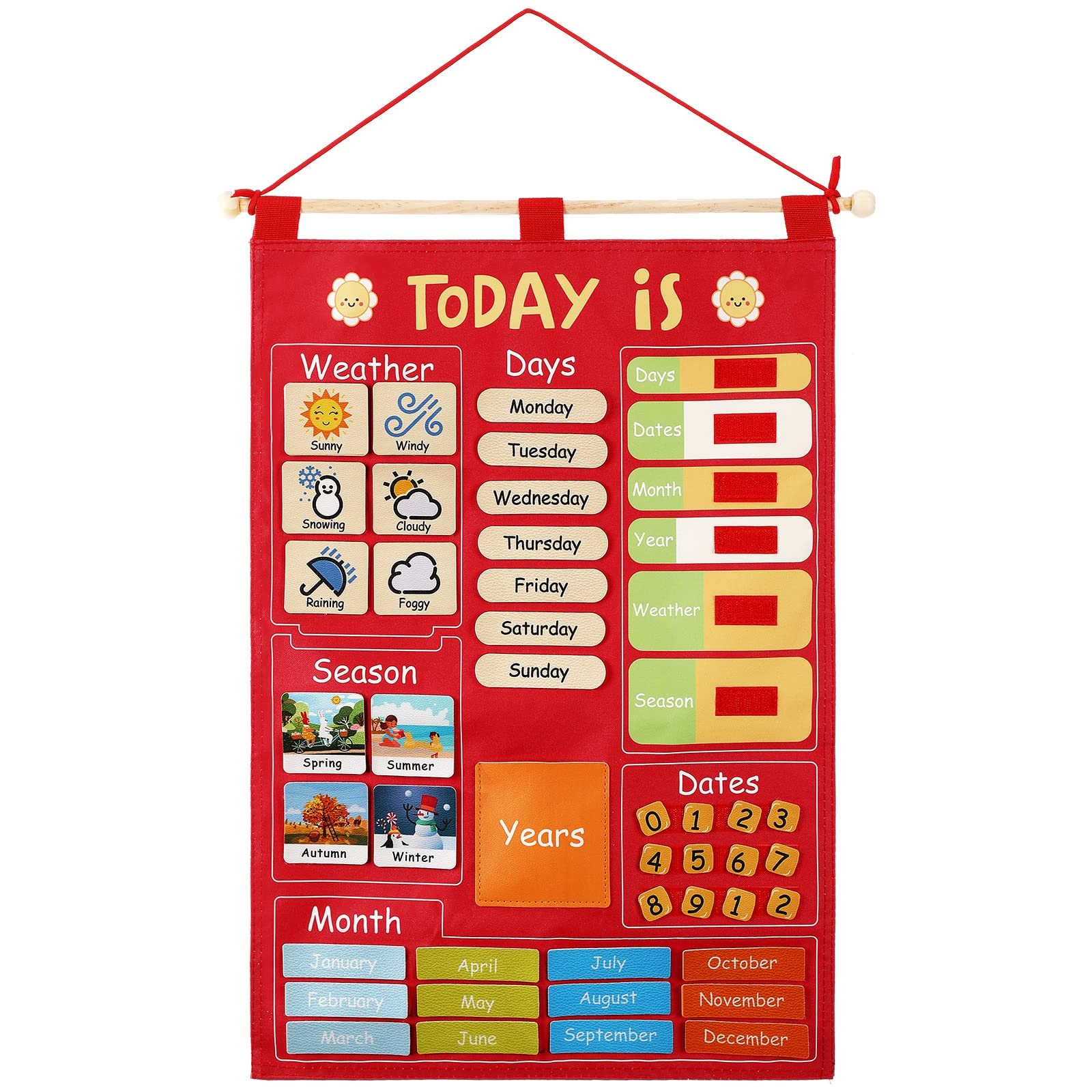 Harloon Preschool Educational Wall Calendar For Kids Toddler Calendar For Classroom Circle Time Learning Center Children s Calendar Wall Chart For Home School Supplies Amazon sg Office Products