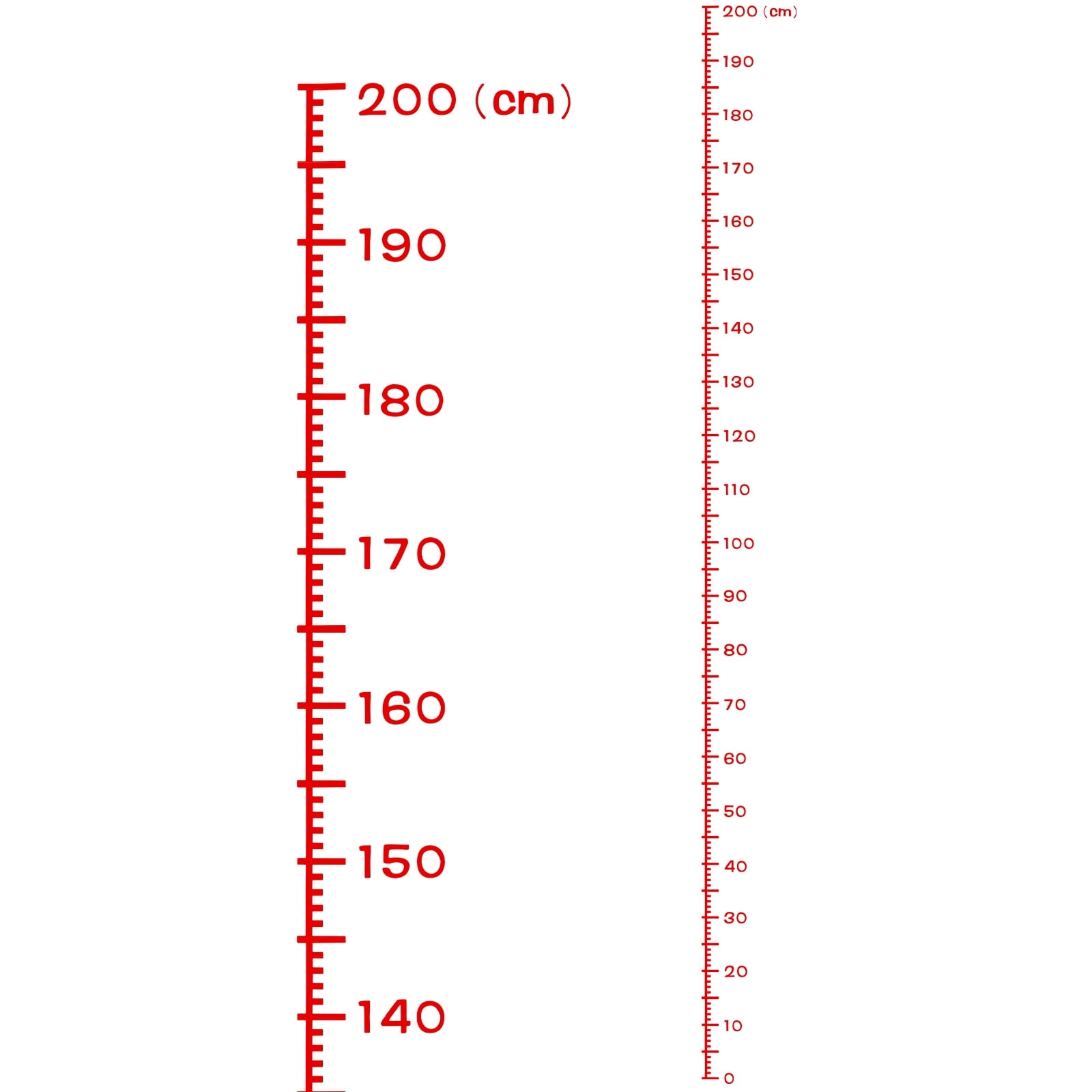 Height Chart Ruler 200cm Metric System With Transfer Film Red Walmart
