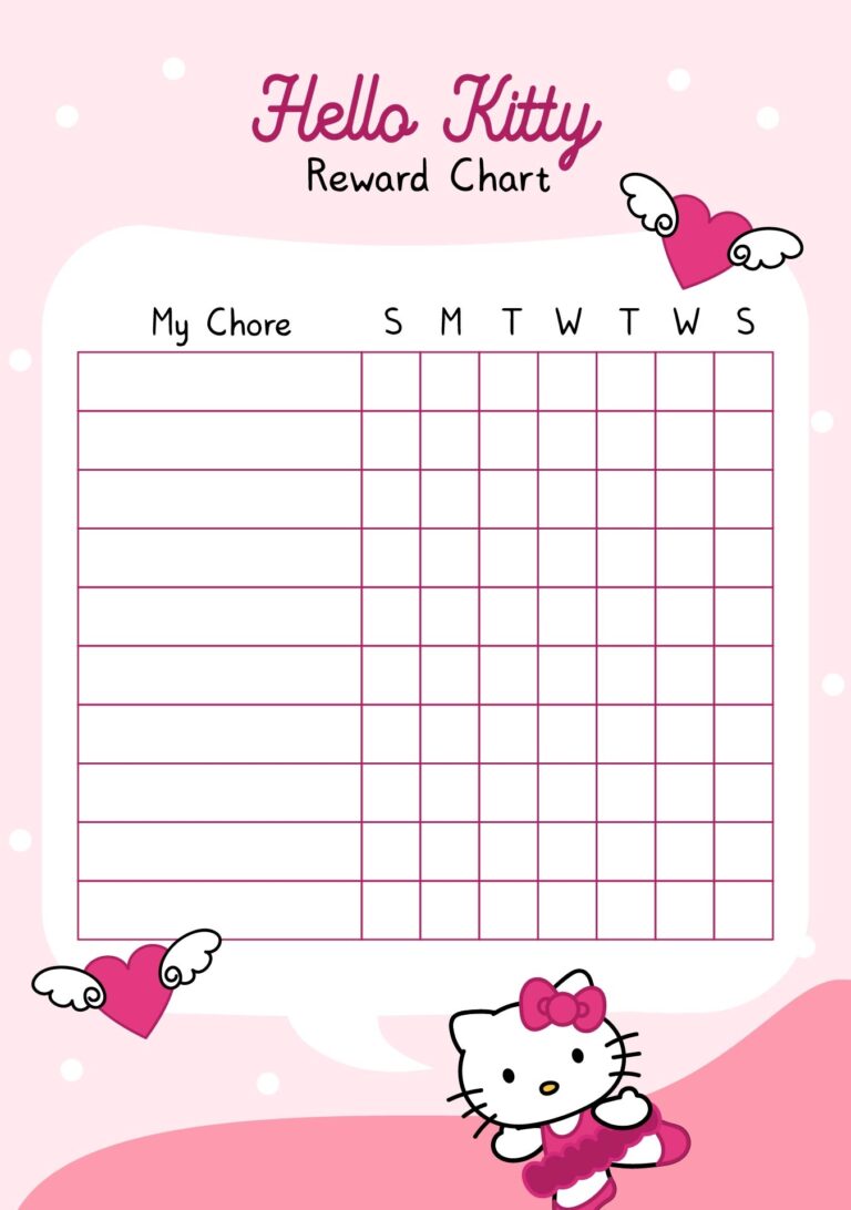 Hello Kitty Chore Chart 10 Free PDF Printables Printablee