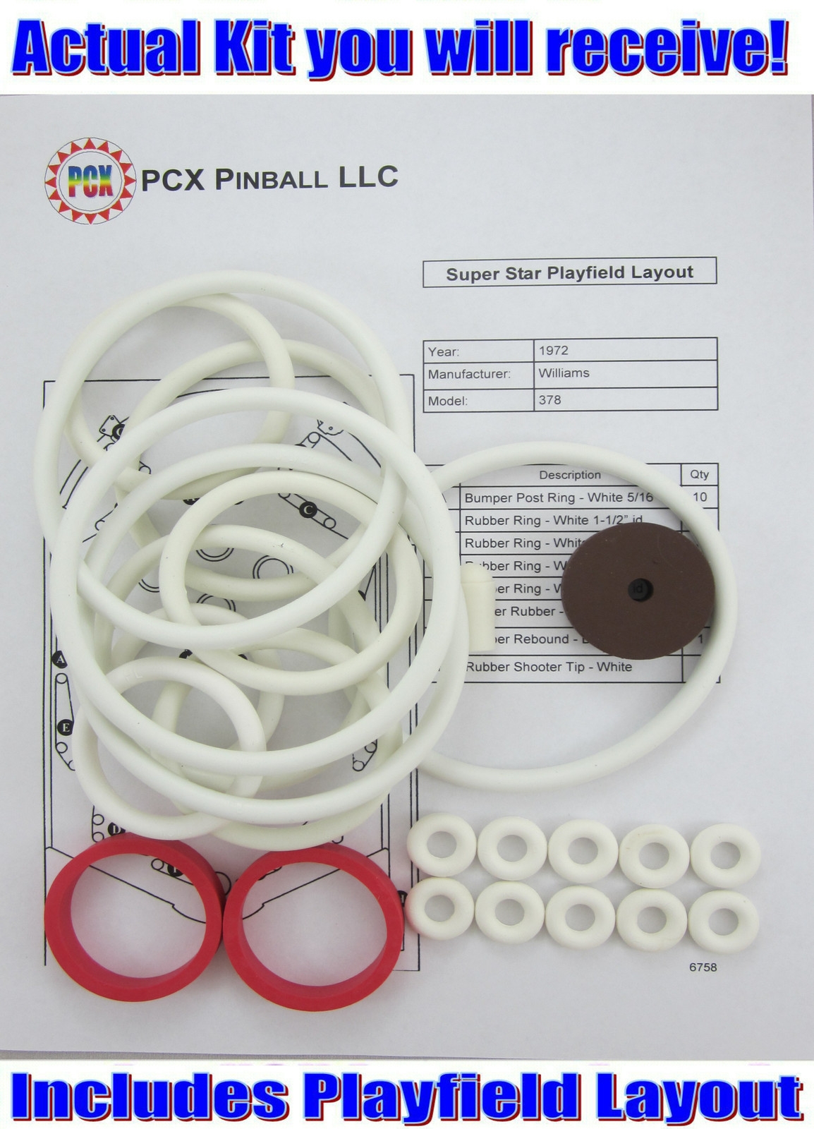 High Speed Pinball Machine Farfalla Pinball White Rubber Ring Kit Williams Apollo Pinball White Rubber Ring Kit For Sale