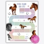 Horse Reward Chart Kids Goal Tracker Classroom Behavior printable PDF Etsy