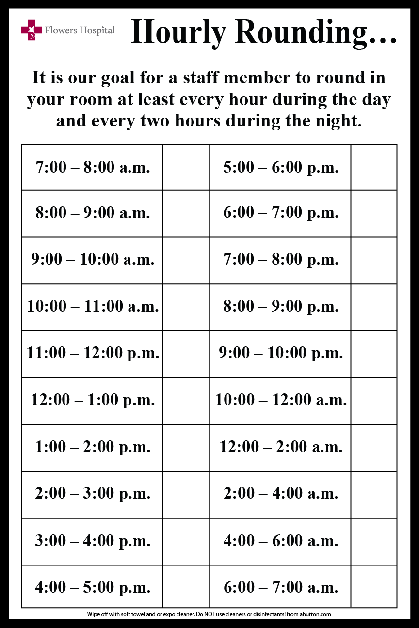 Hourly Rounding On Your Hospital Board