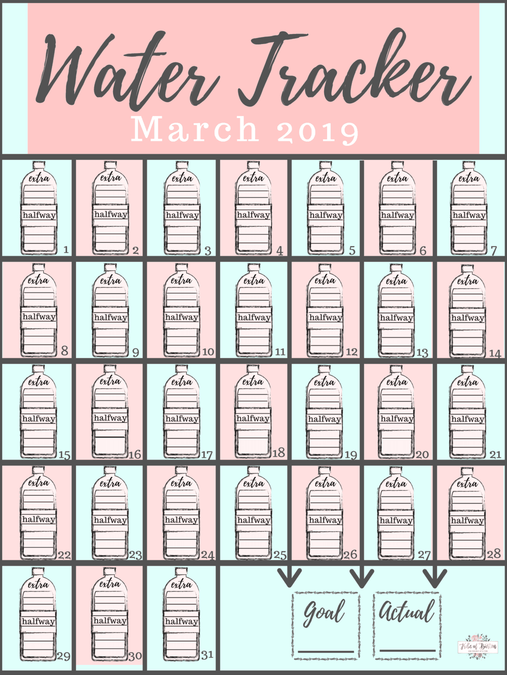 Printable Water Challenge Chart Printable Water Challenge Chart