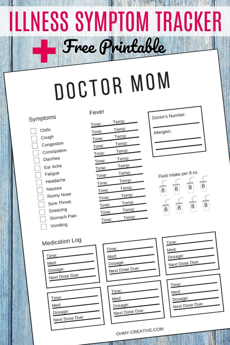 Illness Symptom Tracker Free Printable Oh My Creative
