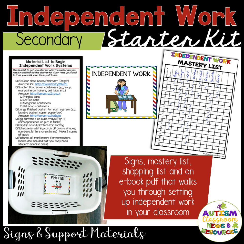 Independent Work Task Box System Starter Kit For Secondary Special Education Autism Classroom Resources