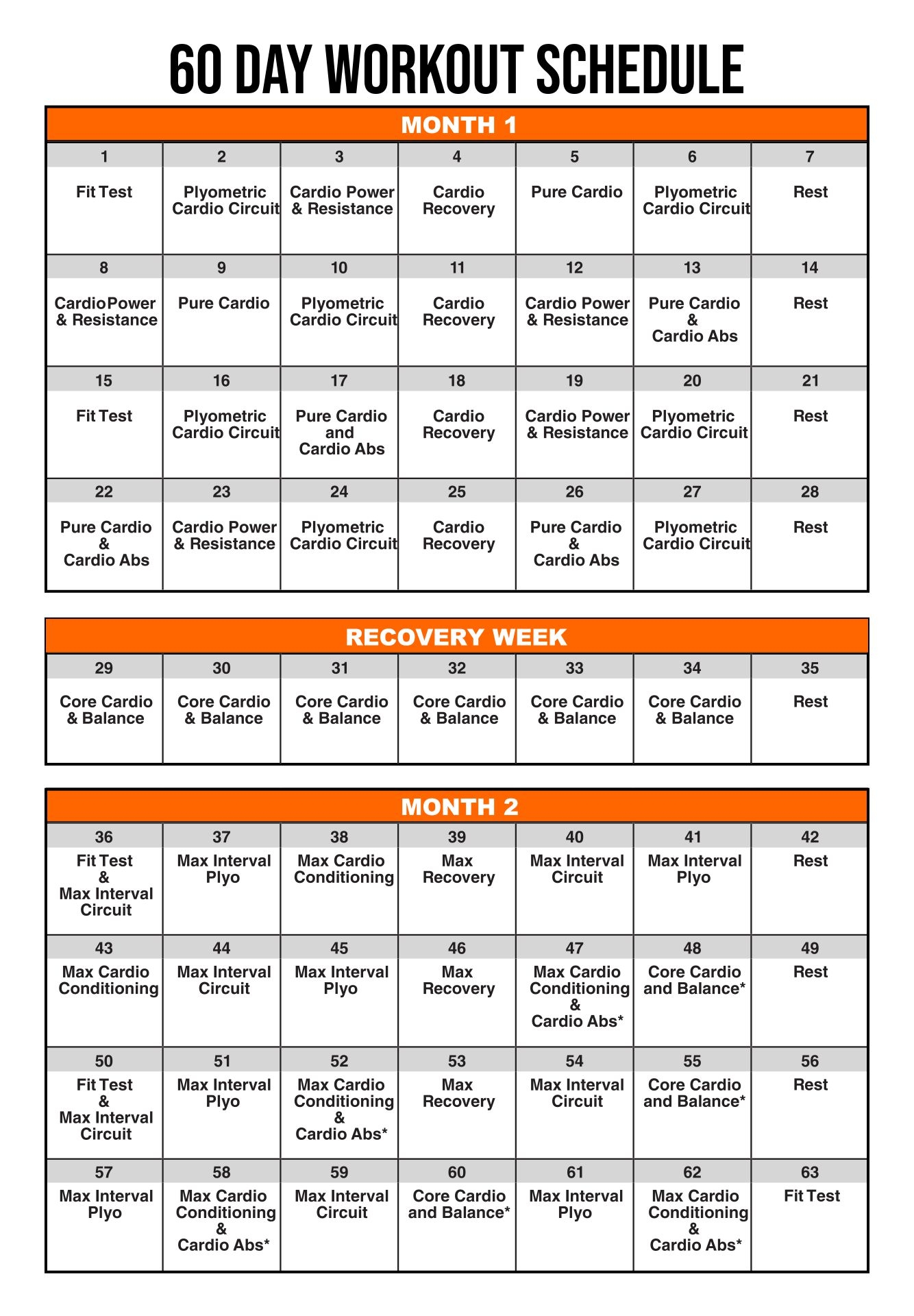 Insanity Workout Schedule 10 Free PDF Printables Printablee Insanity Workout Schedule 10 Free PDF Printables Printablee