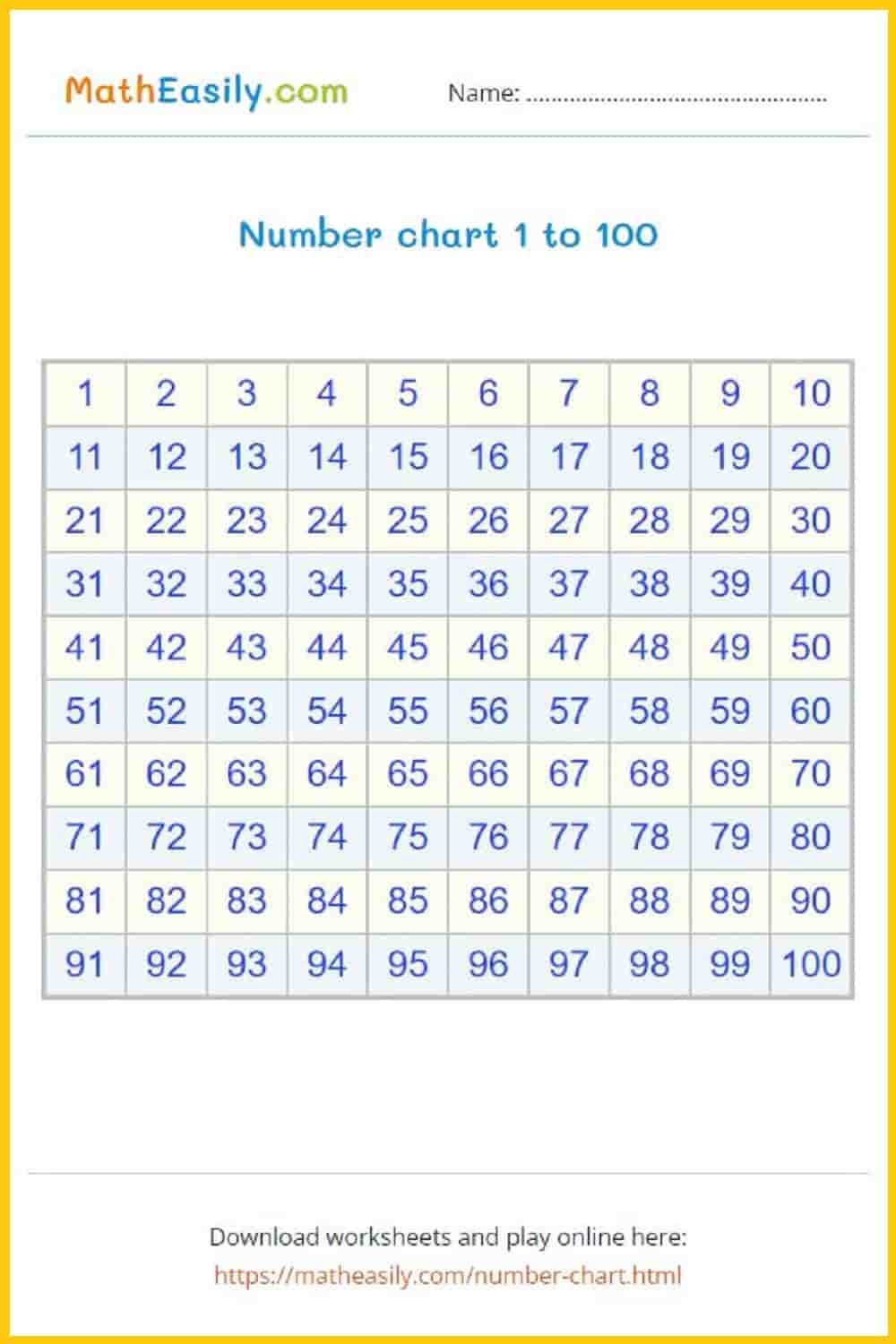 Interactive Hundreds Chart Game PRINTABLES