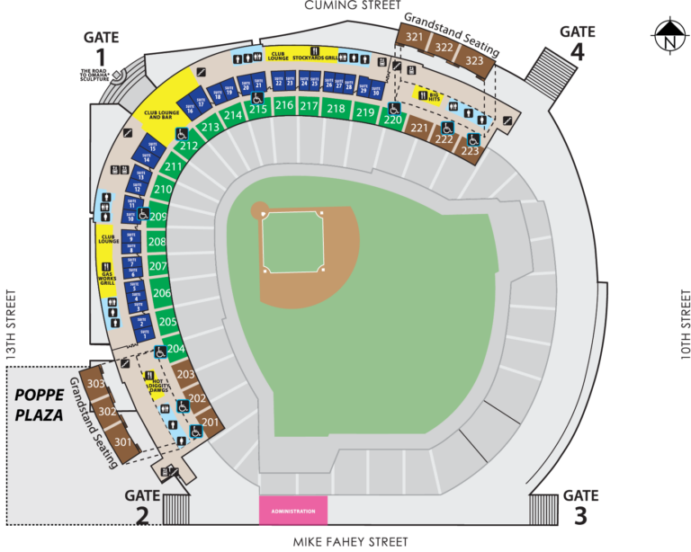 Interactive Map Charles Schwab Field Omaha Home Of The College World Series Omaha Nebraska