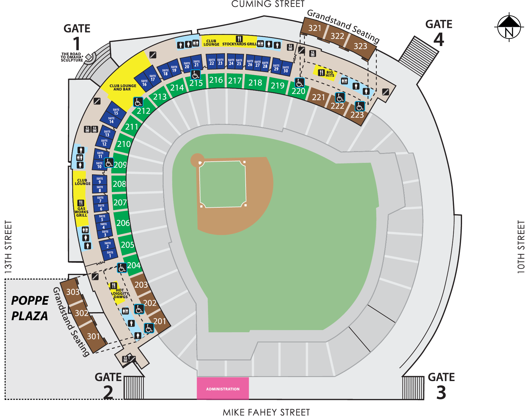 Interactive Map Charles Schwab Field Omaha Home Of The College World Series Omaha Nebraska