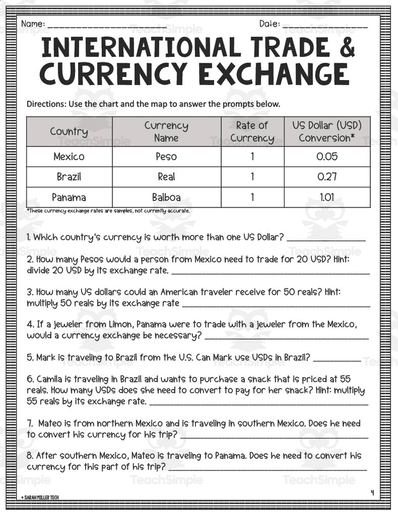 International Trade Currency Exchange In Latin America Reading Packet By Teach Simple International Trade Currency Exchange In Latin America Reading Packet By Teach Simple