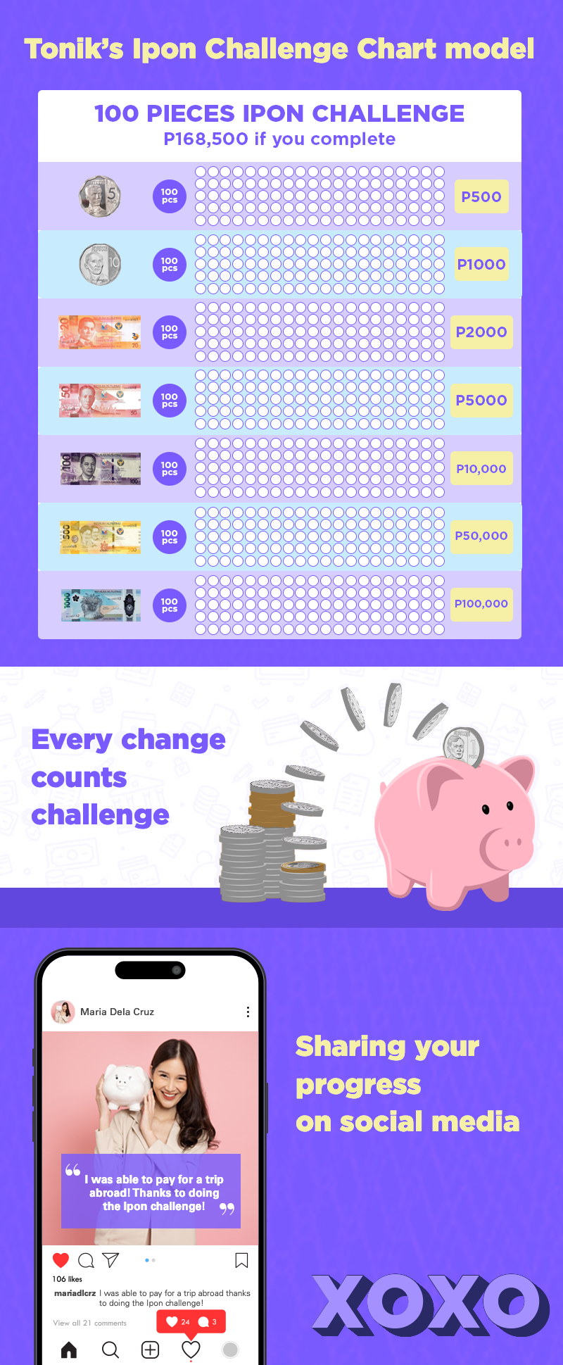Ipon Challenge Chart Printable