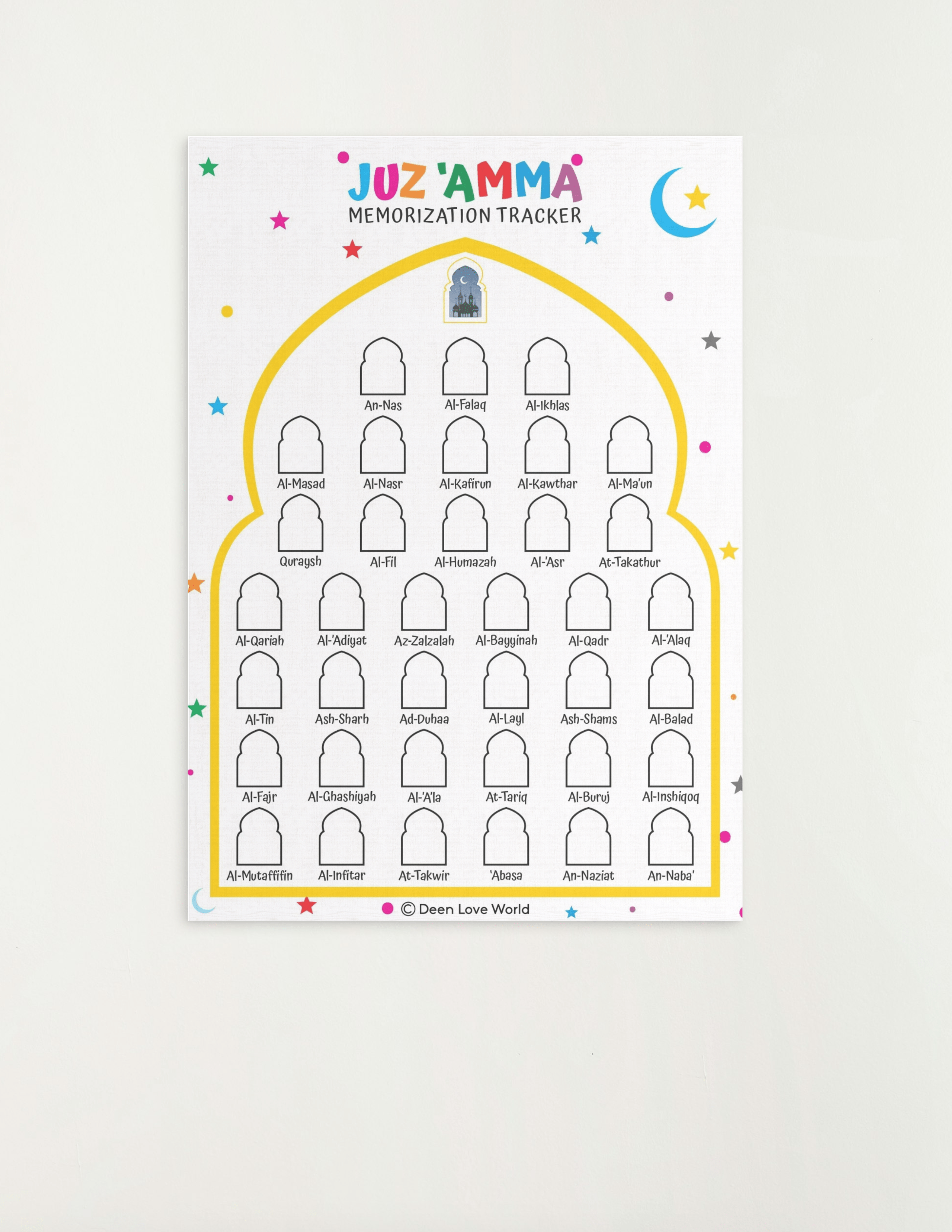 Juz Amma Tracker Printable For Children Deen Love World