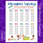 Kids Allowance Savings Challenge Printable For Children Budgeting Cash Savings Tracker To Teach Kids To Save Money For Chores Earnings Pay Etsy
