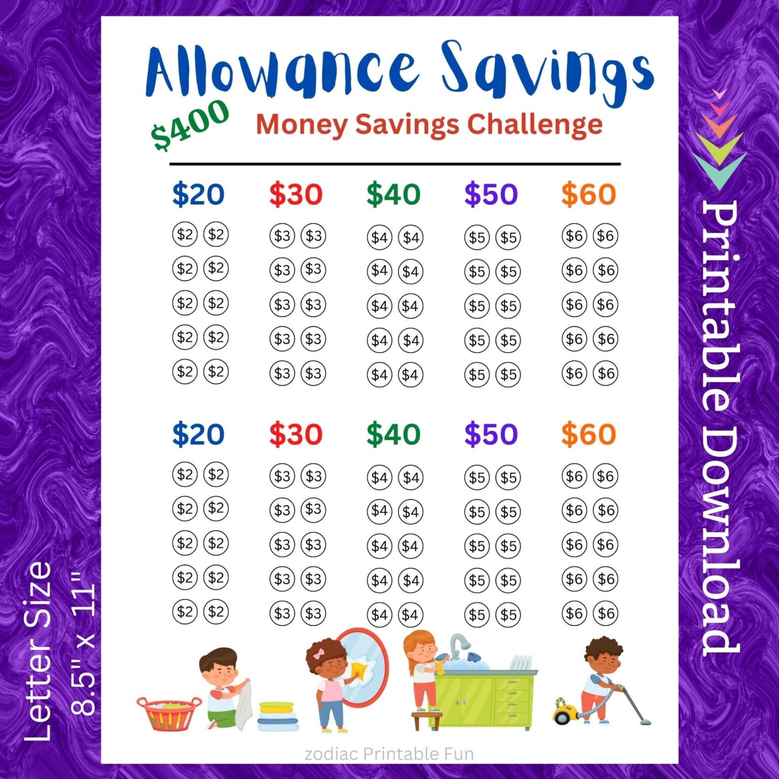 Printable Monthly Saving Chart For Kids - Printable Chart Template