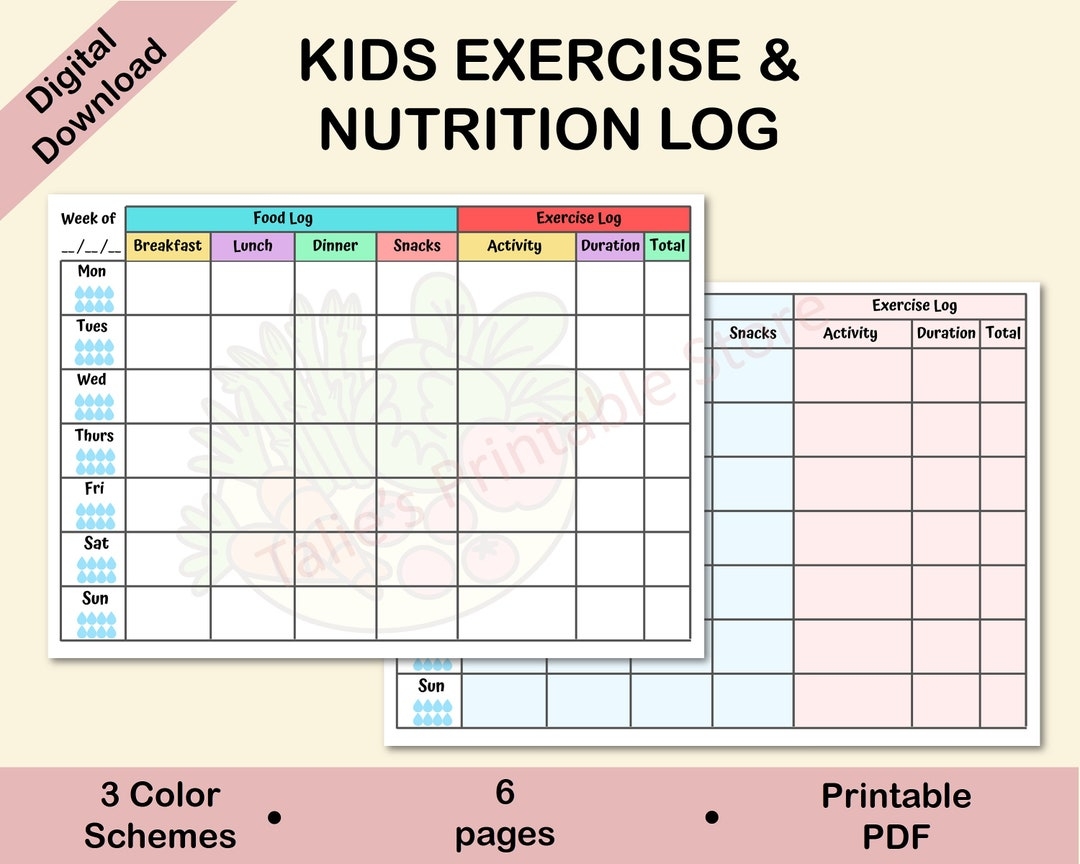 Printable Exercise Food Chart