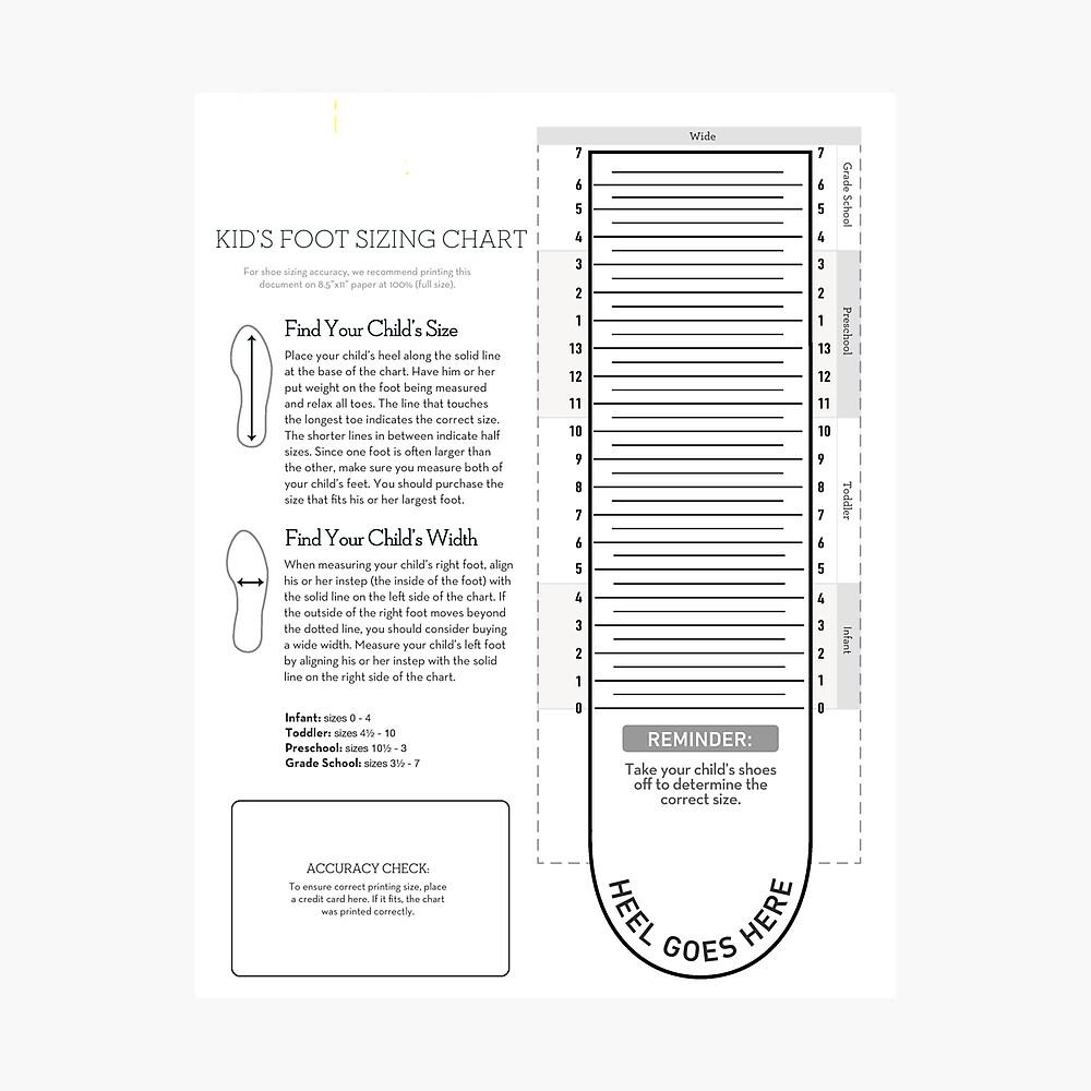 Kids Foot Sizing Chart Poster For Sale By VisualSimple Redbubble Kids Foot Sizing Chart Poster For Sale By VisualSimple Redbubble