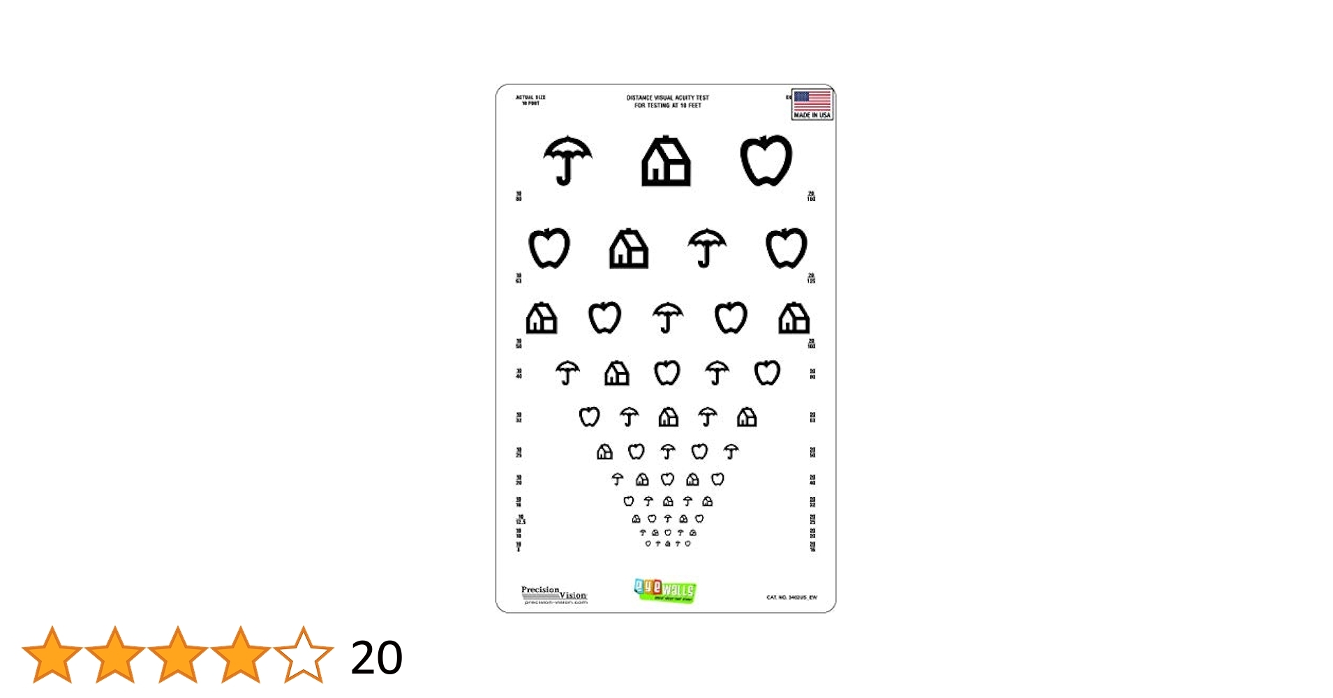 Kids Peel And Stick 9 x14 Eye Test Chart EyeWalls Kids Peel And Stick 9 x14 Eye Test Chart EyeWalls