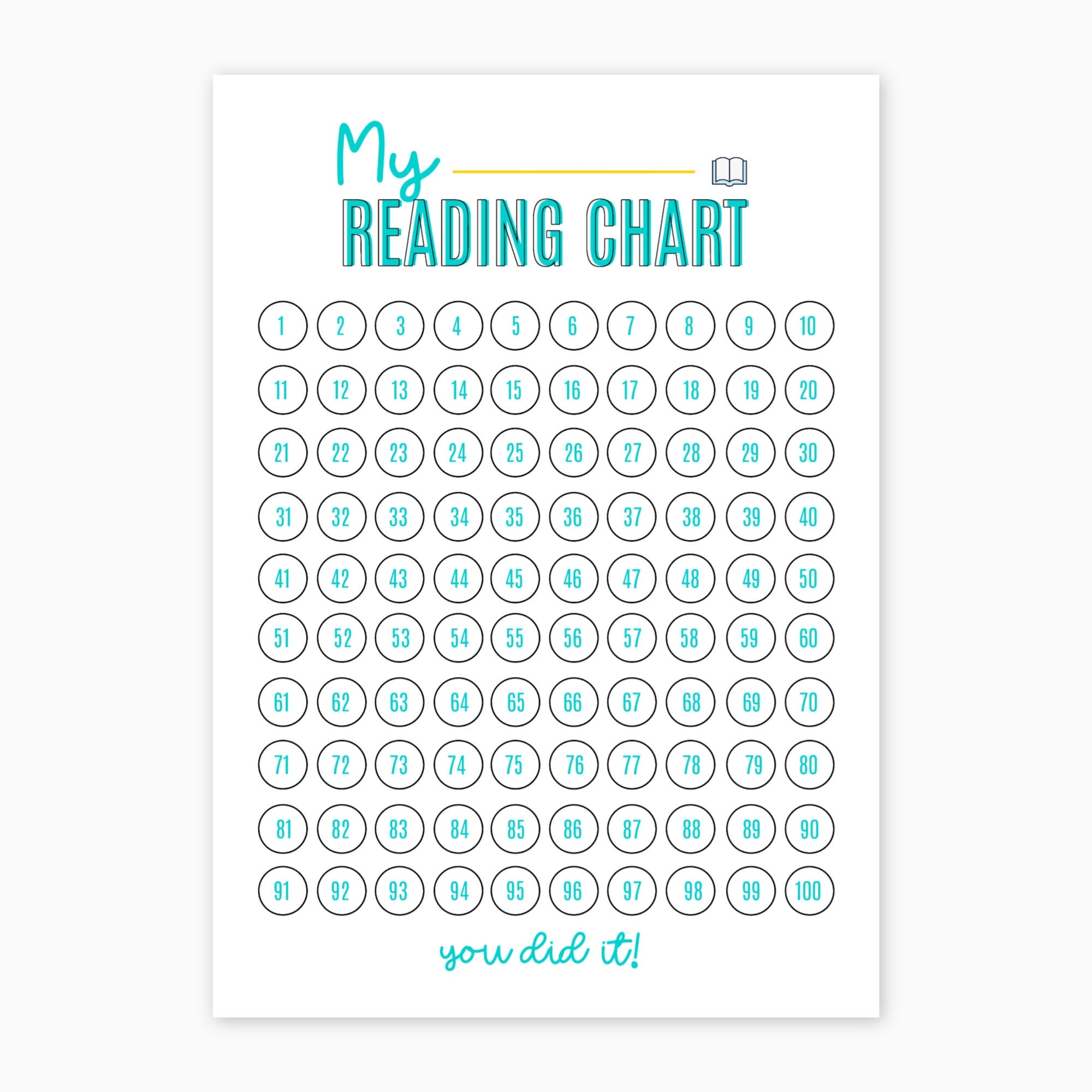 Kids Printable Reading Chart Reading Reward Chart Homeschool Reading Chart Book Reward Chart Reading Progress Chart Download Etsy