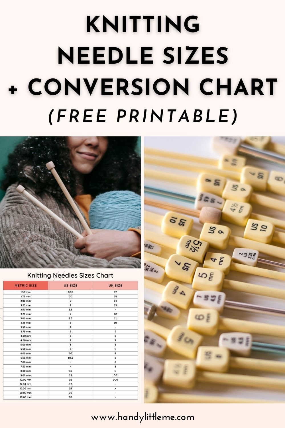 Printable Knitting Needle Conversion Chart Printable Knitting Needle Conversion Chart