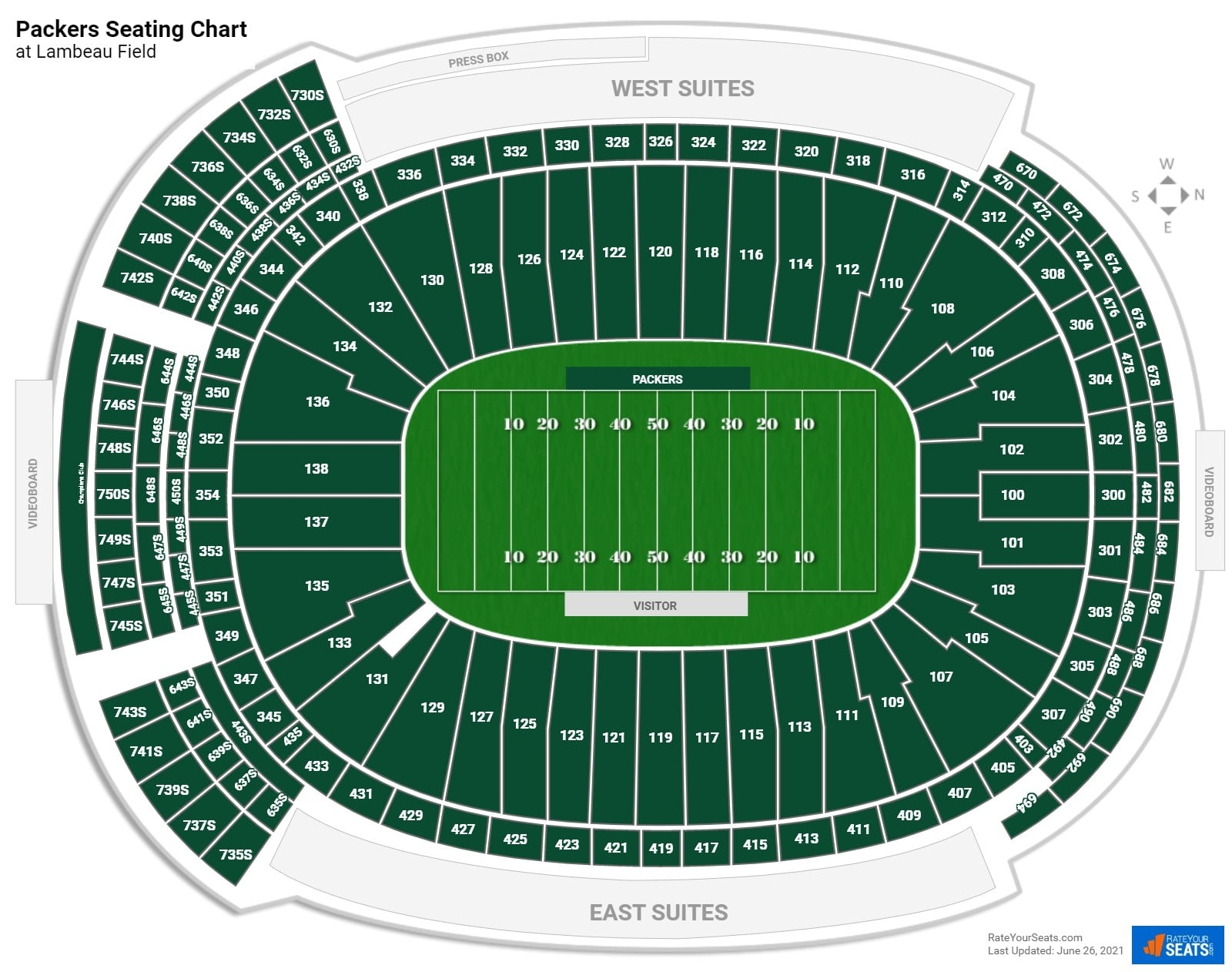 Lambeau Field Seating Charts RateYourSeats